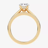 (G / Vs2-Si1) Womens 1 1/4 CT. T.W. Lab Grown White Diamond 14K Gold Round Solitaire Bridal Set