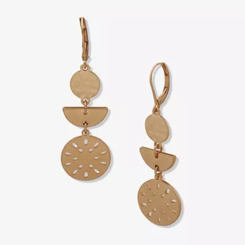 a.n.a Gold Tone Round Drop Earrings