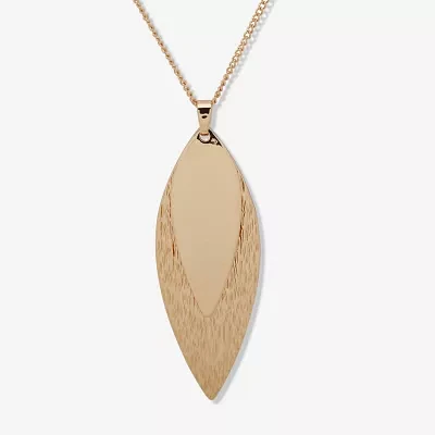 Worthington Gold Tone Inch Curb Pendant Necklace