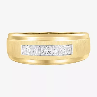(F / Vs2) 8.5MM 1 CT. T.W. Lab Grown White Diamond 14K Gold 5-Stone Wedding Band