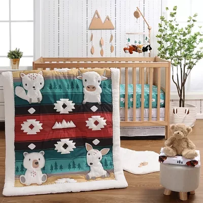 The Peanutshell Organic Western Woods 4-pc. Crib Bedding Set