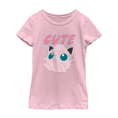 Little & Big Girls Round Neck Short Sleeve Pokeman Graphic T-Shirt