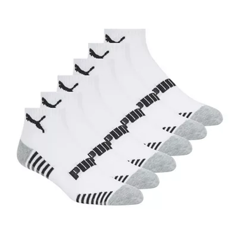 PUMA 6 Pair Quarter Ankle Socks Mens