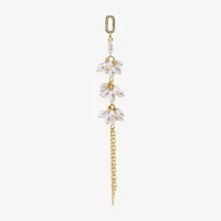 Bijoux Bar Gold Tone Glass Simulated Pearl Flower Drop Earrings