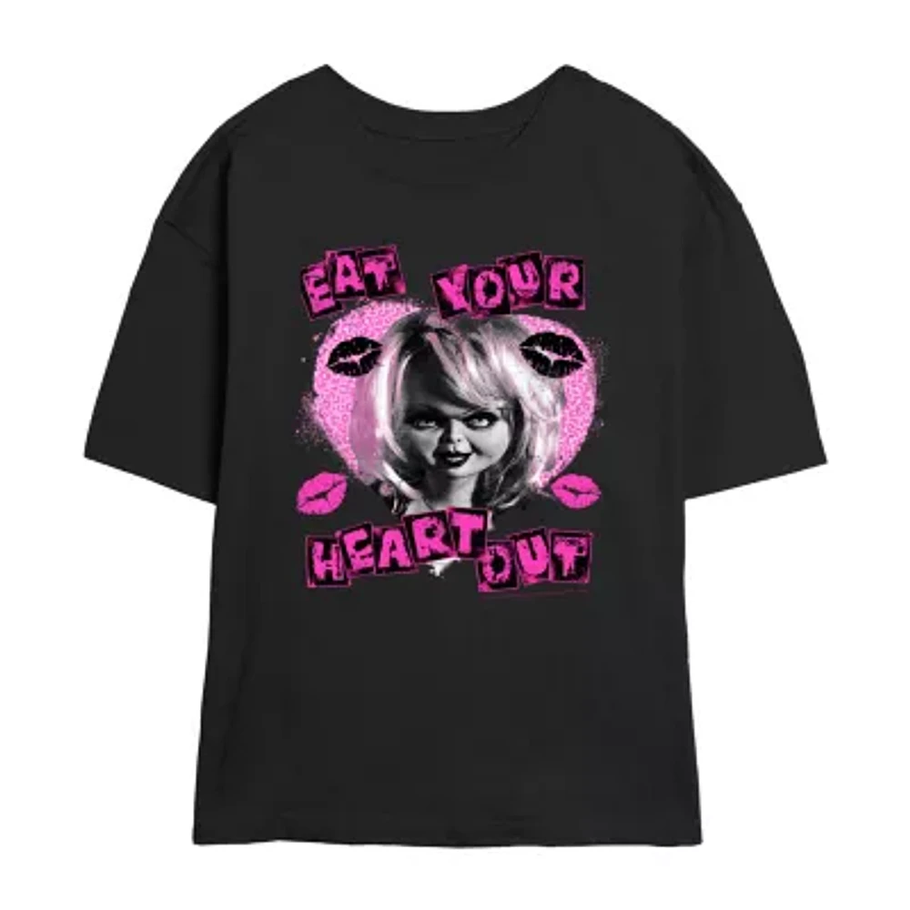Juniors Chucky Eat Your Heart Out Tee Womens Crew Neck Short Sleeve Graphic T-Shirt