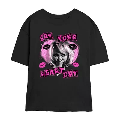 Juniors Chucky Eat Your Heart Out Tee Womens Crew Neck Short Sleeve Graphic T-Shirt