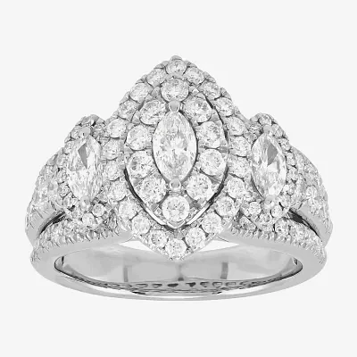 Womens CT. T.W. Natural White Diamond 14K White Gold Engagement Ring