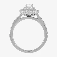 Womens 1 1/2 CT. T.W. Natural White Diamond 14K White Gold Engagement Ring