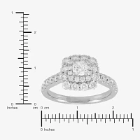 Womens 1 1/2 CT. T.W. Natural White Diamond 14K White Gold Engagement Ring
