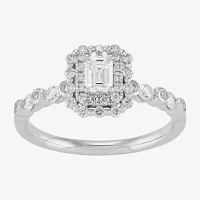 Womens 3/4 CT. T.W. Natural White Diamond 14K White Gold Engagement Ring