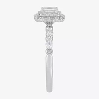 Womens 3/4 CT. T.W. Natural White Diamond 14K White Gold Engagement Ring