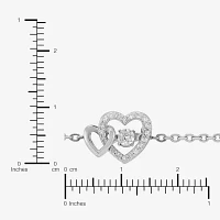 Sterling Silver Inch Solid Cable Heart Ankle Bracelet