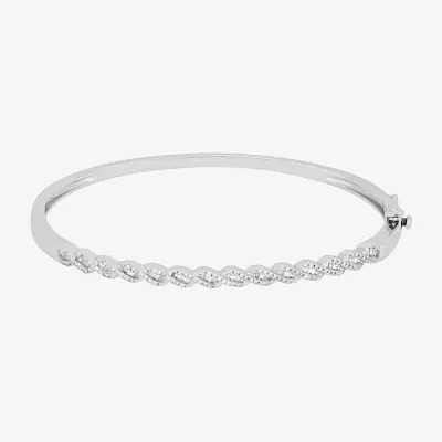 1/2 CT. T.W. Natural White Diamond 10K White Gold Bangle Bracelet