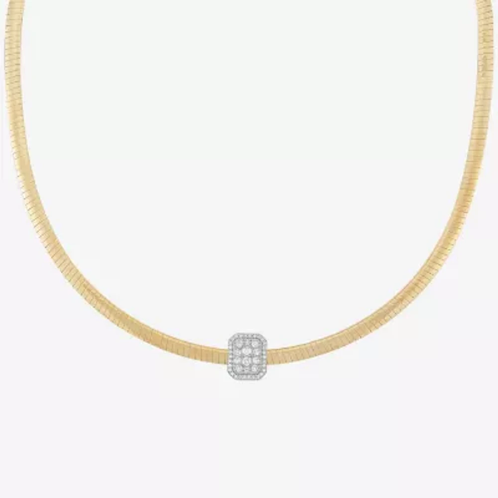 Womens 1/2 CT. T.W. Natural White Diamond 10K White Gold Pendant Necklace