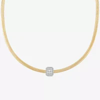 Womens 1/2 CT. T.W. Natural White Diamond 10K White Gold Pendant Necklace