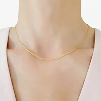 14K Gold 16 Inch Solid Wheat Chain Necklace