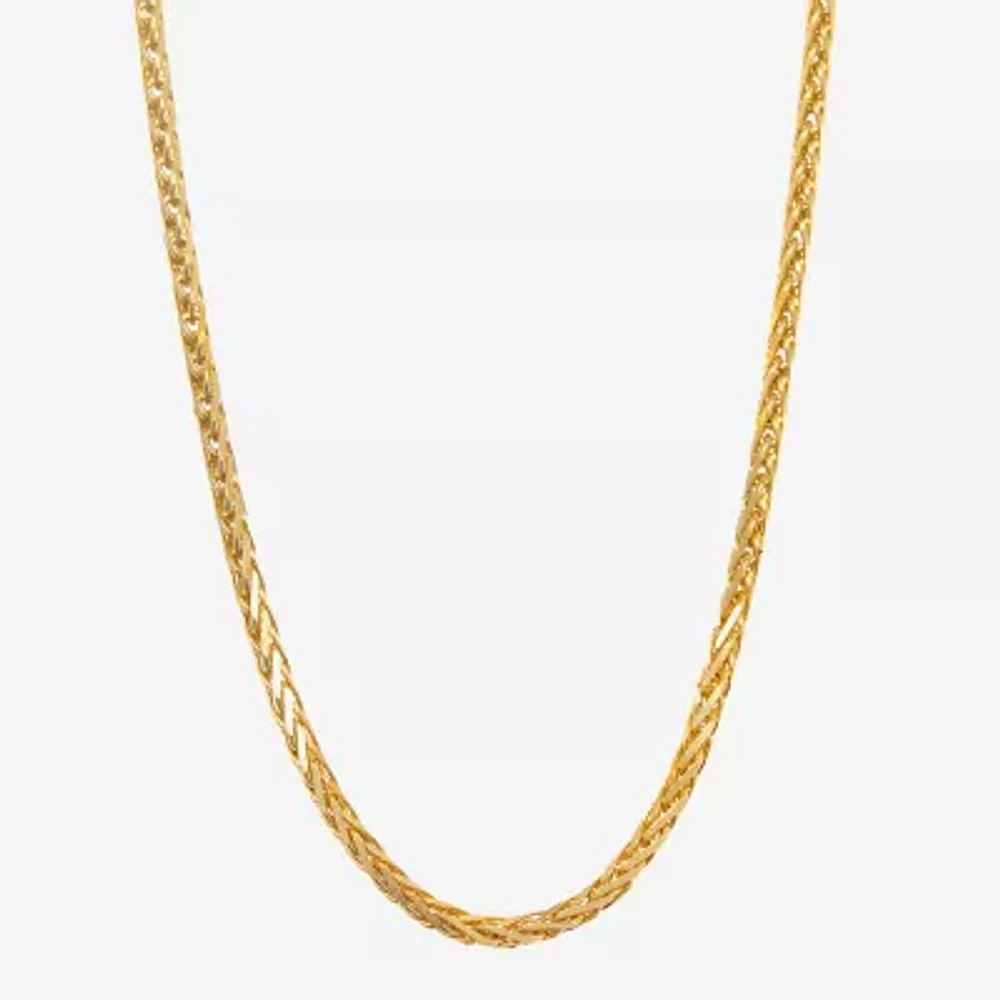 14K Gold 16 Inch Solid Wheat Chain Necklace