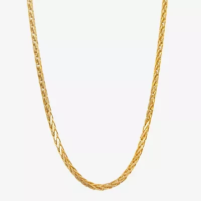 14K Gold 16 Inch Solid Wheat Chain Necklace