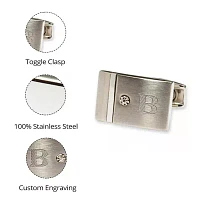 Personalized Stainless Steel and Diamond Cuff Links