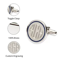 Blue Pinstripe Cuff Links