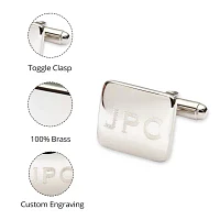 Personalized Polished Rounded Rectangle Cuff Links