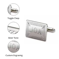Retangle With Engraved Frame Cuff Links