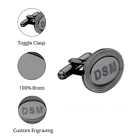 Personalized Oval 5-Line Border Cuff Links