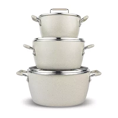 Granitestone 6-pc. Stackable Nesting Non-Stick Pot and Pans Cookware Set