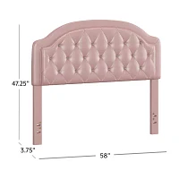 Karley Button-Tufted Faux-Leather Headboard
