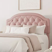 Karley Button-Tufted Faux-Leather Headboard