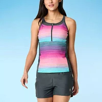 Free Country Built Bra Ombre Tankini Swimsuit Top