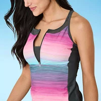 Free Country Built Bra Ombre Tankini Swimsuit Top