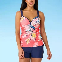 Free Country Floral Tankini Swimsuit Top