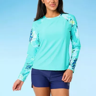 Free Country Womens Floral Swim Shirt