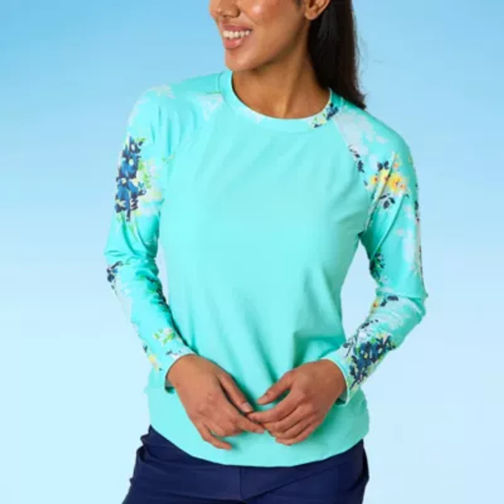 Free Country Womens Floral Swim Shirt