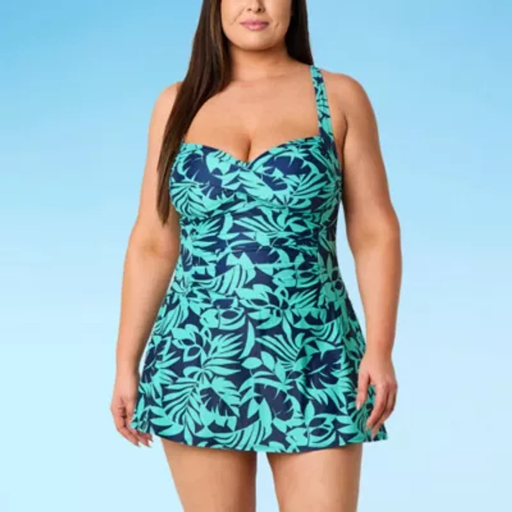 Liz Claiborne Womens Swim Dress Plus