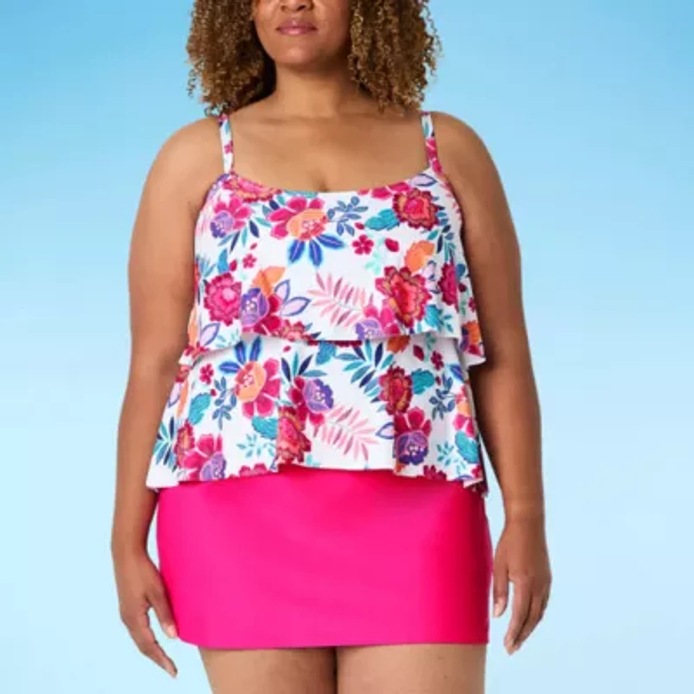 Sonnet Shores Floral Tankini Swimsuit Top Plus