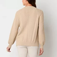 Liz Claiborne Womens Long Sleeve Open Front Cardigan