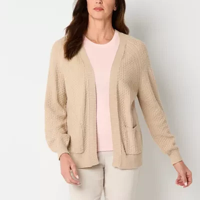 Liz Claiborne Womens Long Sleeve Open Front Cardigan