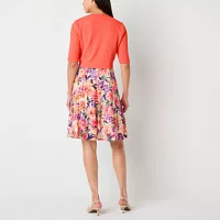 Perceptions Womens Floral Jacket Dress