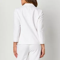 Black Label by Evan-Picone Linen Blend Womens Classic Fit Suit Jacket