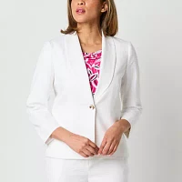 Black Label by Evan-Picone Linen Blend Womens Classic Fit Suit Jacket
