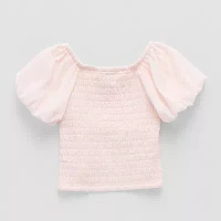 Speechless Big Girls Square Neck Short Sleeve Blouse
