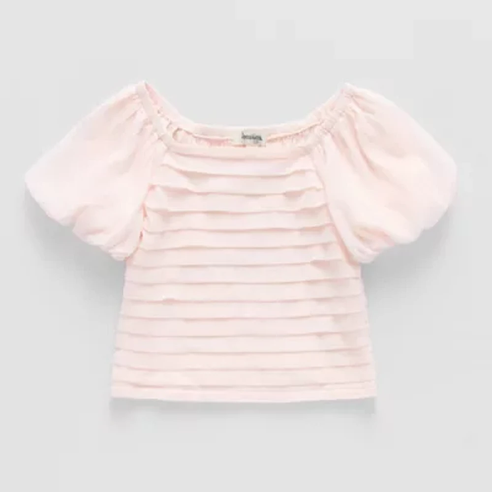 Speechless Big Girls Square Neck Short Sleeve Blouse
