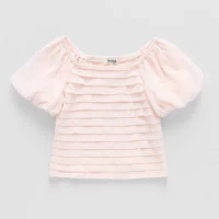Speechless Big Girls Square Neck Short Sleeve Blouse