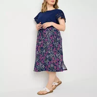 St. John's Bay Womens Midi A-Line Skirt-Plus