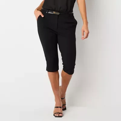 Bold Elements Womens Belted Capri Pants