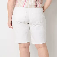 Liz Claiborne Sara Womens Mid Rise Bermuda Short-Plus