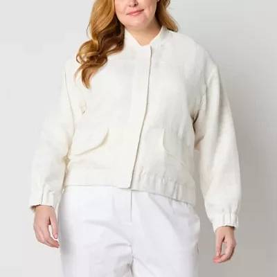 Liz Claiborne Lightweight Womens Plus Bomber Jacket