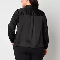 Bold Elements Womens Long Sleeve Regular Fit Button-Down Shirt